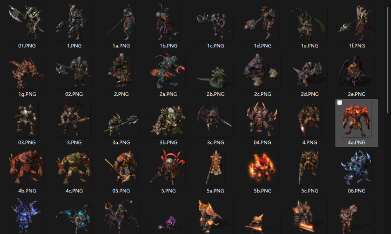 传奇怪物素材 67个打包8方向自定义怪物素材序列帧坐标齐|金票票网络传奇技术学习站